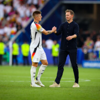 v.l. Toni Kroos, Julian Nagelsmann
Stuttgart, 05.07.2024, Fussball, UEFA EURO 2024 in Deutschland, Viertelfinale, Spanien - Deutschland