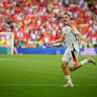 1:1 Tor, Jubel, Torschuetze Florian Wirtz (Deutschland) Stuttgart, 05.07.2024, Fussball, UEFA EURO 2024 in Deutschland, Viertelfinale, Spanien - Deutschland 1:1, 2:1 n.V.