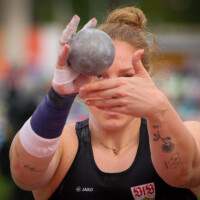 Leichtatheltik, Alina Kenzel (VfB Stuttgart 1893) Dresden, 03.08.2025, DIE FINALS 2025 Dresden, Leichtathletik, Deutsche Meisterschaften 2025, Kugelstossen, Finale, Damen Die Finals 2025