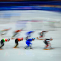 Short Track Speed Skating am 16.02.2026 - 5000m Staffel Männer Halbfinale bei den Olympischen Winterspielen Mailand (Milano/Cortina) in Mailand, Italien.